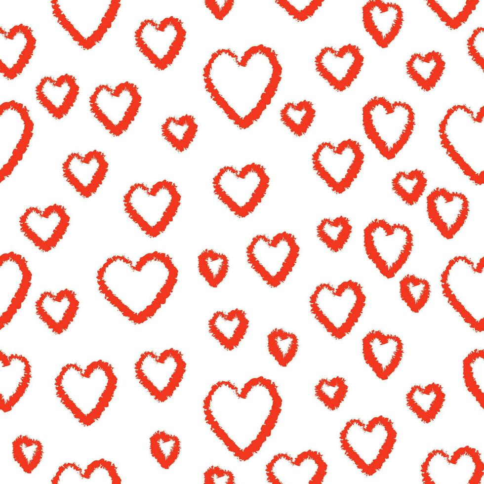 Valentinstag Tag nahtlos Muster. Aquarell Textur Herz Form. rot romantisch Textil- drucken Vorlage. Liebe Hintergrund. vektor