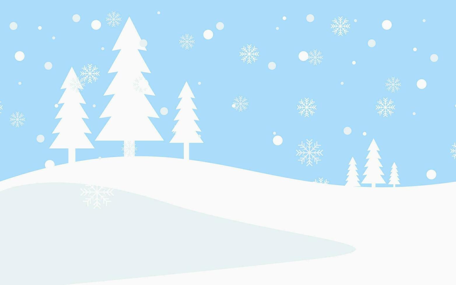 vinter- landskap bakgrund med blå himmel och snöig träd vektor