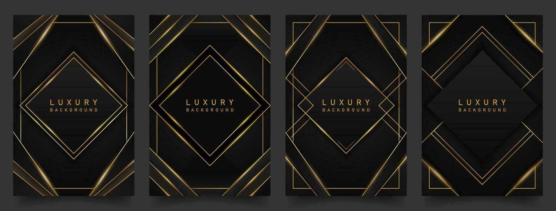 Luxus modern abstrakt Gold im schwarz Vektor Design Illustration Hintergrund mit Gold Linie. zum Banner, Poster, Sozial Medien, Beförderung