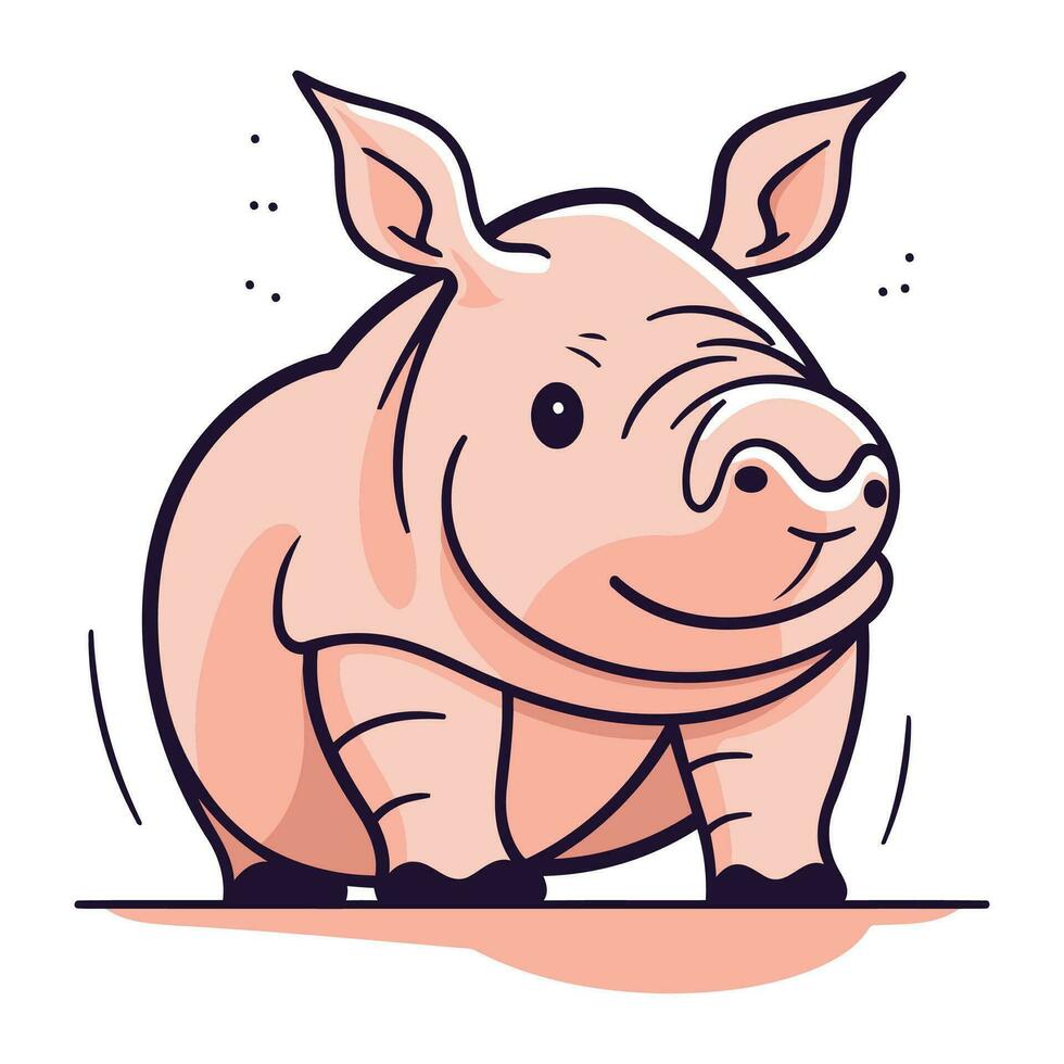 Karikatur Schwein. Vektor Illustration auf Weiß Hintergrund. isoliert.