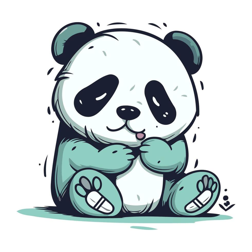 Panda Bär Karikatur Vektor Illustration. süß Panda Bär Charakter.