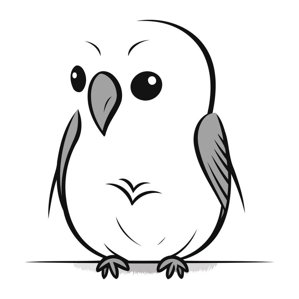 Illustration von ein süß Karikatur Papagei auf ein Weiß Hintergrund. vektor