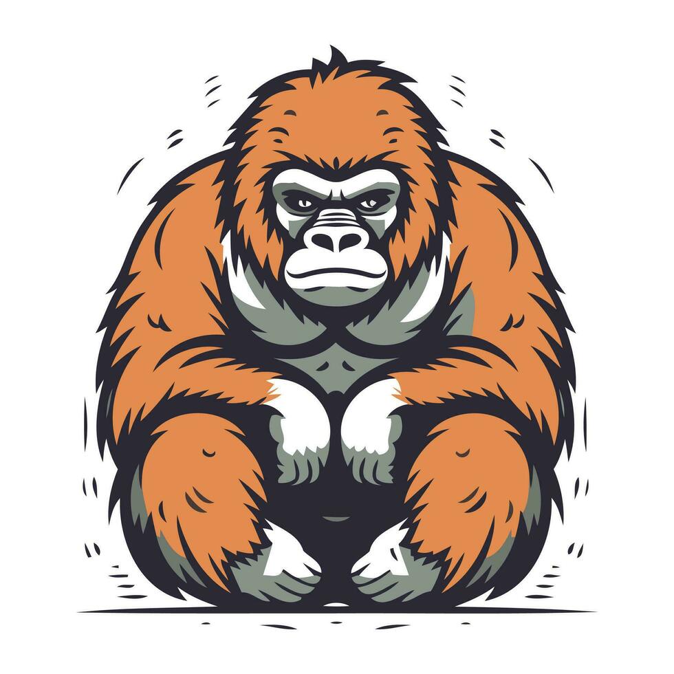 Gorilla isoliert auf Weiß Hintergrund. Vektor Illustration zum Ihre Design