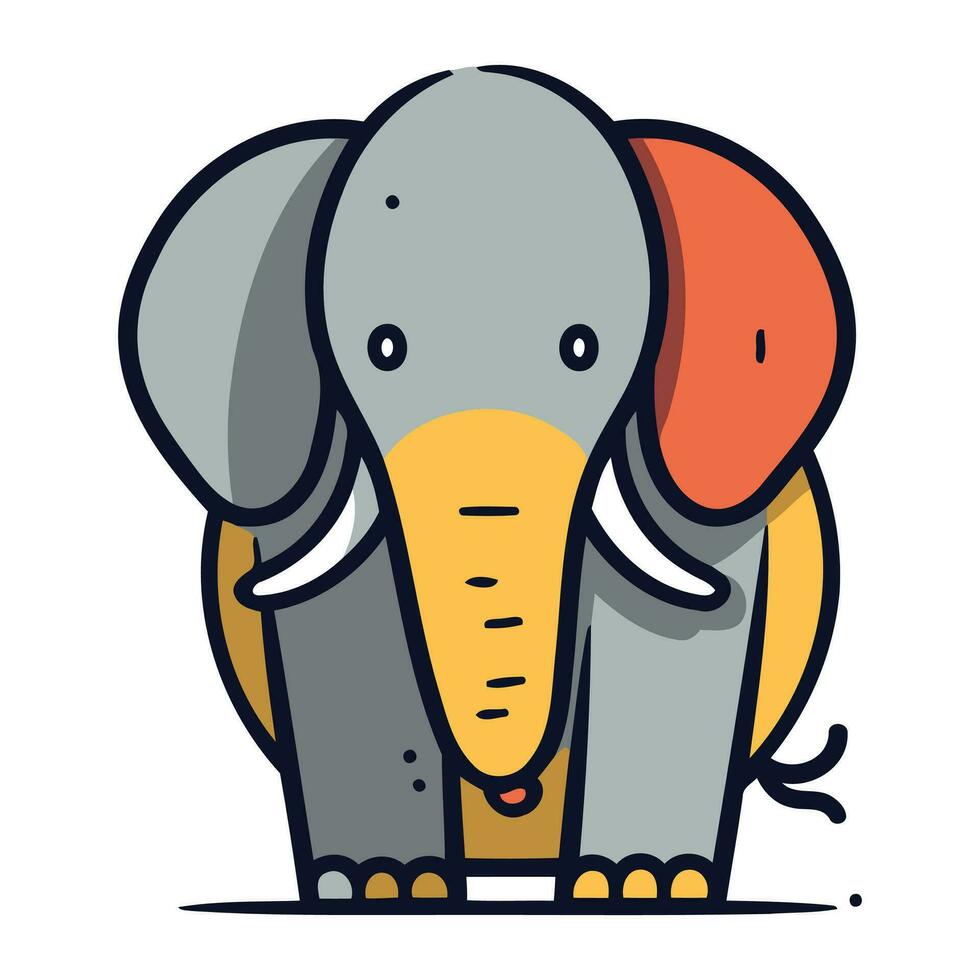 Karikatur Elefant. Vektor Illustration von ein Elefant isoliert auf ein Weiß Hintergrund.