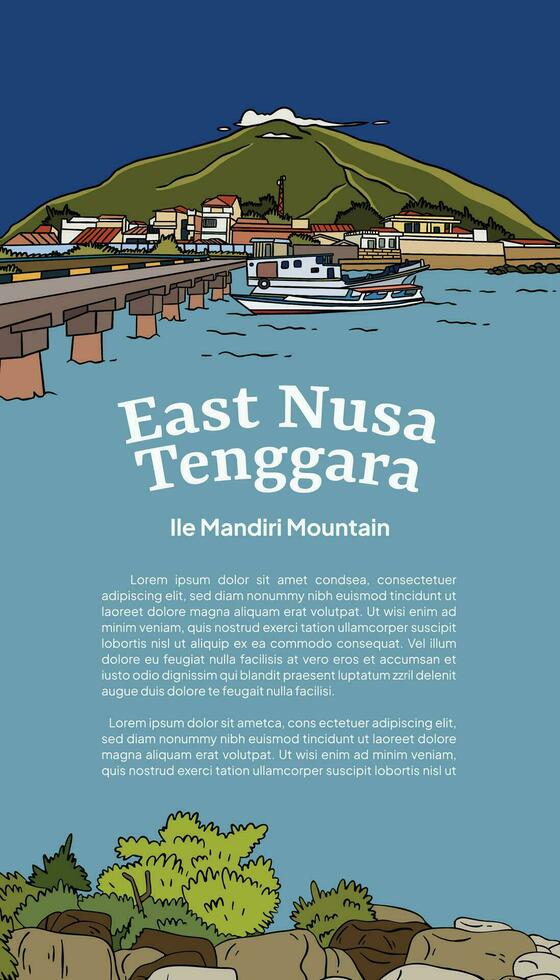 Sozial Medien Post Idee Vorlage mit indonesisch Illustration von Osten nusa Tenggara vektor