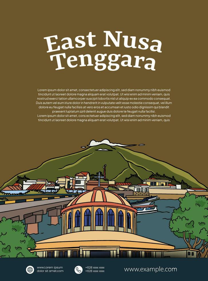 indonesien öst nusa tenggara design layout aning för social media eller händelse bakgrund vektor