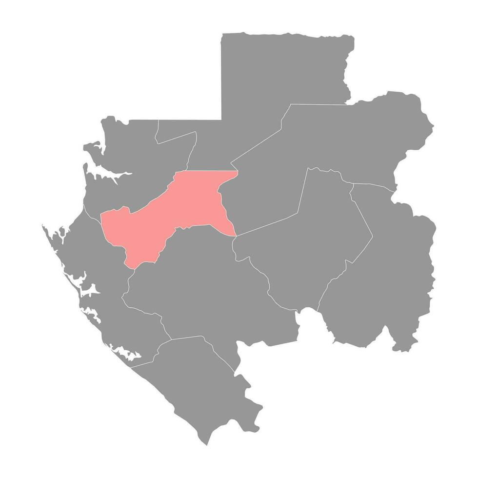 moyen ogoou Provinz Karte, administrative Aufteilung von gabun. Vektor Illustration.