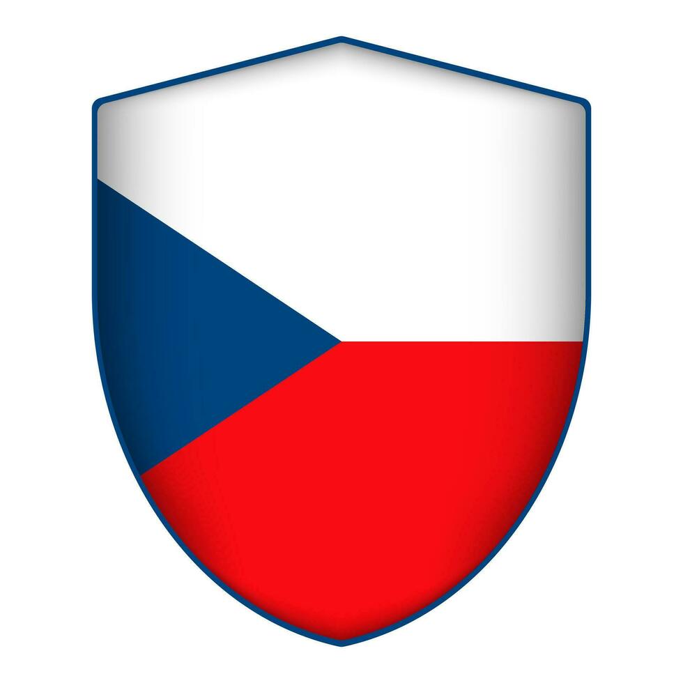 Tschechisch Republik Flagge im Schild Form. Vektor Illustration.
