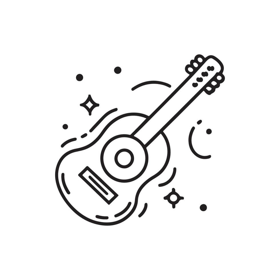 schwarz und Weiß Illustration von elektrisch Gitarre auf Weiß Hintergrund vektor
