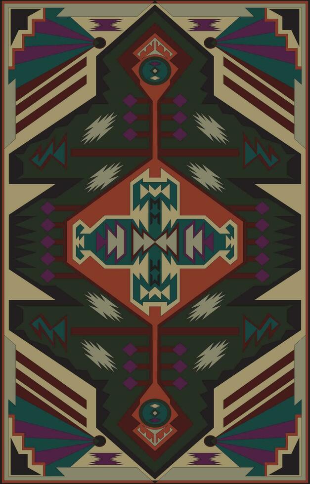 navajo Stammes- Vektor nahtlos Muster. einheimisch amerikanisch Ornament. ethnisch Süd Western Dekor Stil. Boho geometrisch Ornament. Vektor nahtlos Muster. Mexikaner Decke, Teppich. gewebte Teppich