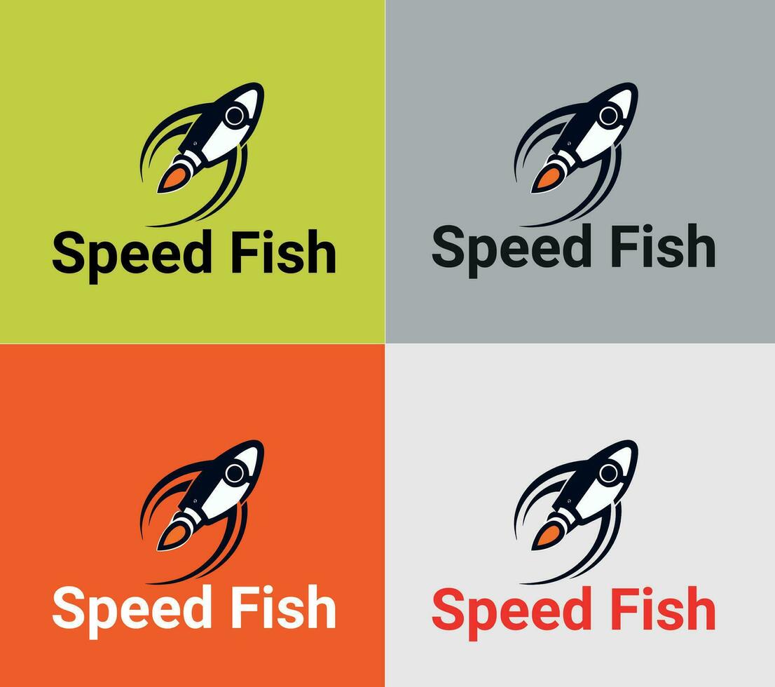 Fisch Geschwindigkeit Logo, Elemente Farbe Variation abstrakt Symbol. modern Logo, Geschäft Vorlage. vektor