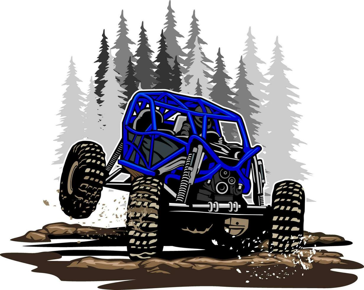 Buggy utv Offroad Sozial Verein Logo Design Vektor