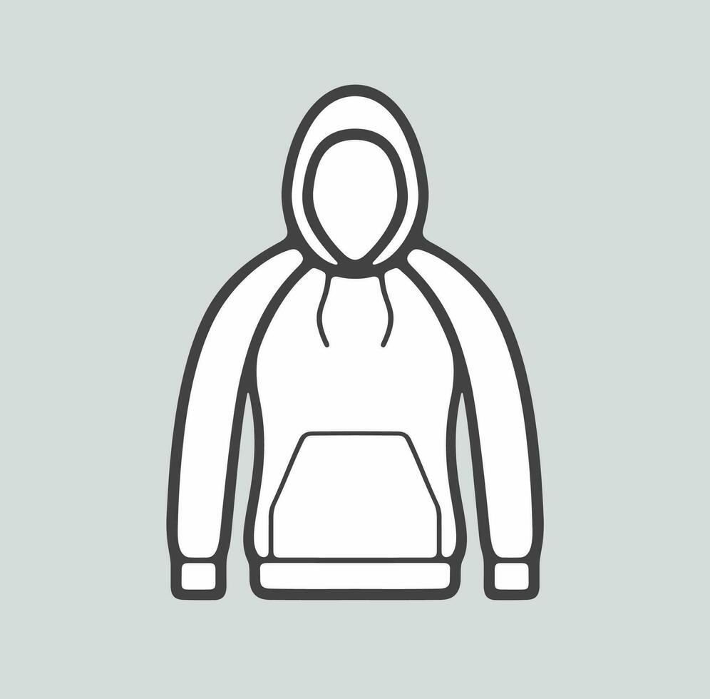 Damen Kapuzenpullover Linie Symbol auf ein Hintergrund. Vektor Illustration.