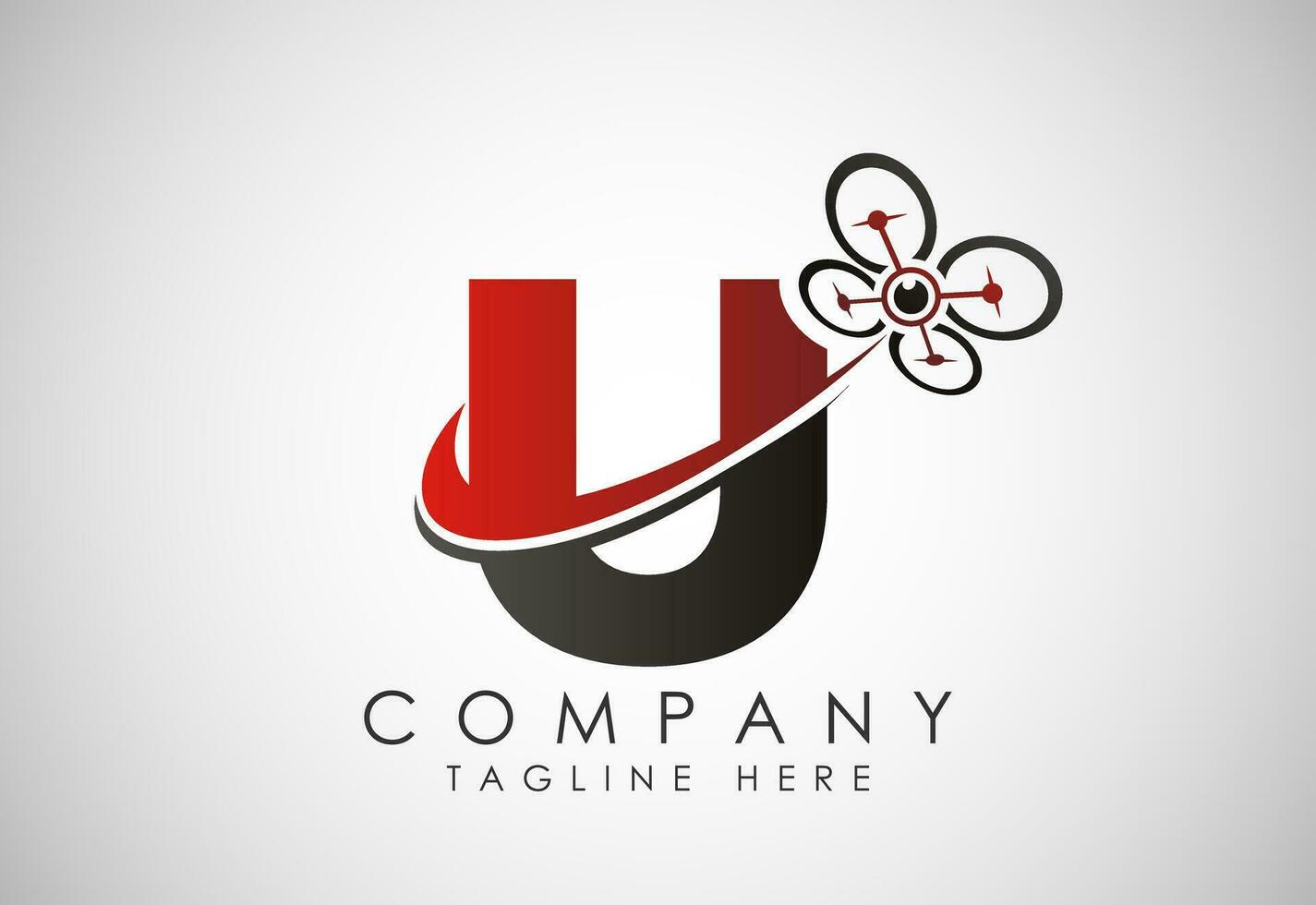 Brief u Drohne Logo Design Vektor Vorlage. Drohne Technologie Logo Zeichen Symbol