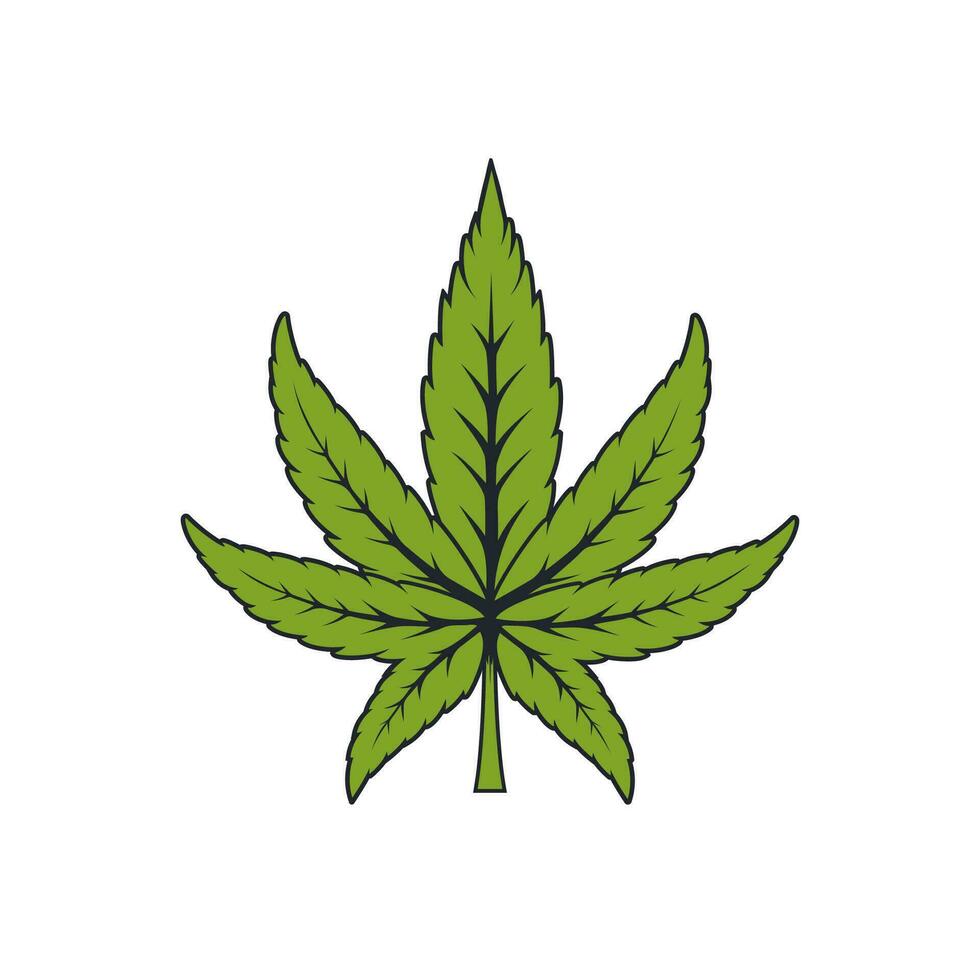 cannabis blad logotyp design, perfekt för en modern cannabis relaterad företag. vektor