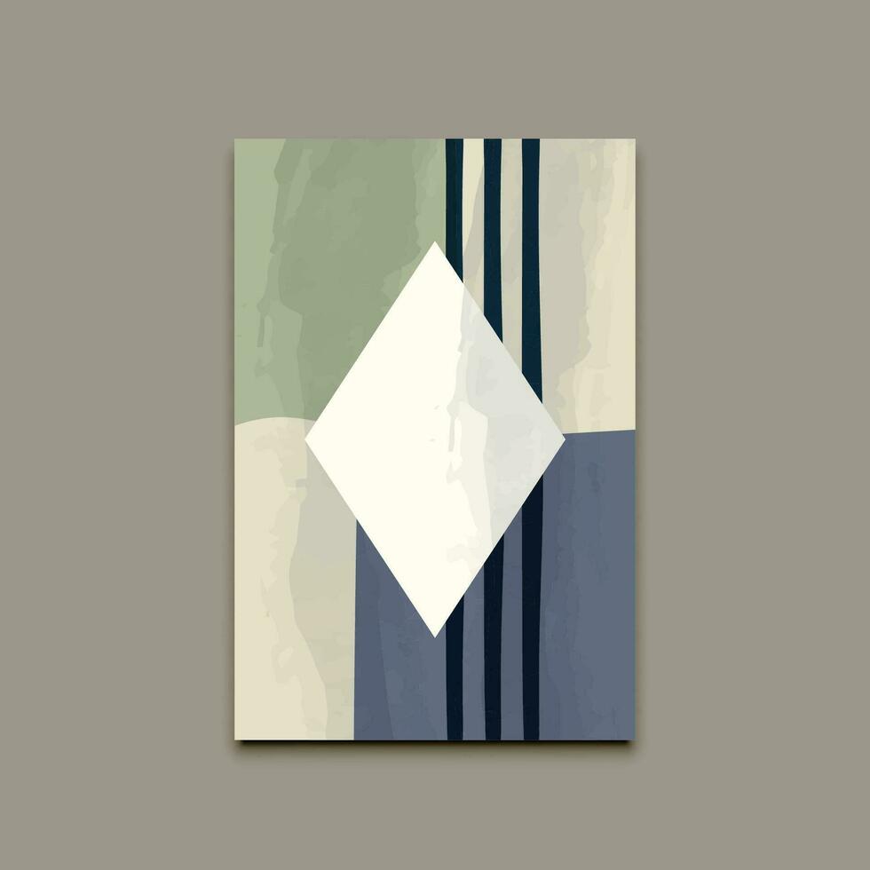 abstrakt Diamant modern Gemälde Kunst, Mauer Dekor Aquarell Hintergrund Vektor Design Hintergrund