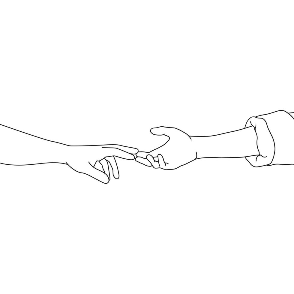 Malvorlagen - Hand mit Geste, flache bunte Illustration vektor