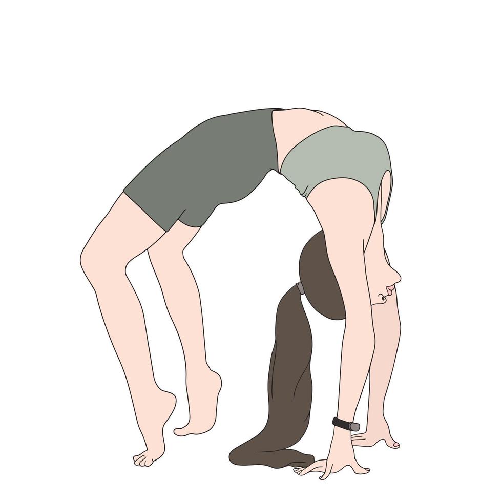 Charakterillustration-Charakter in Yoga-Pose, Charakterillustration. vektor