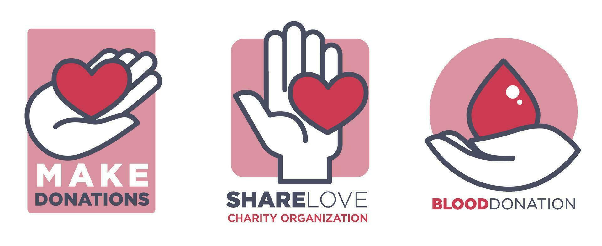 göra donation och dela med sig kärlek, välgörenhet volontär vektor