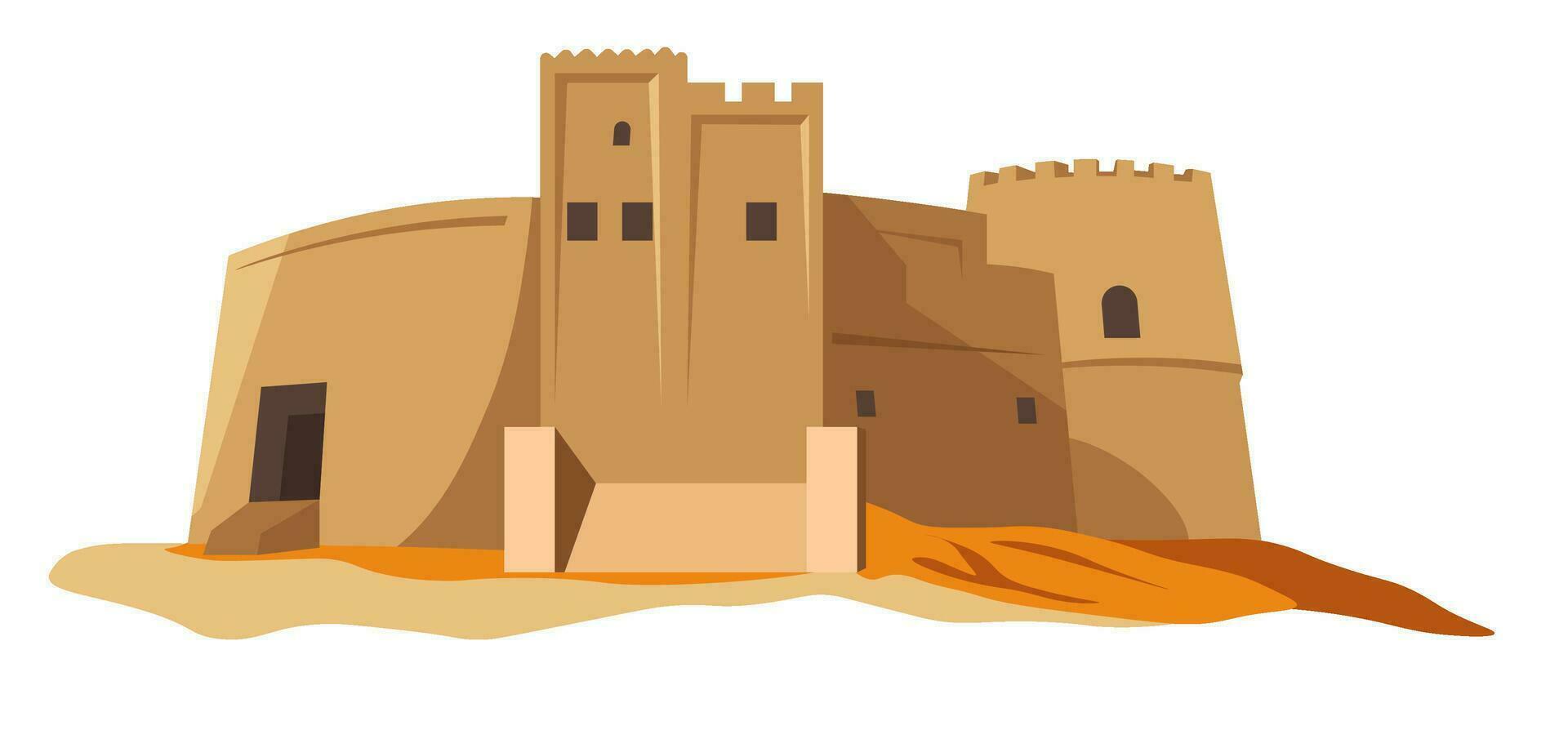 gammal befästning byggnad eller slott landmärke vektor