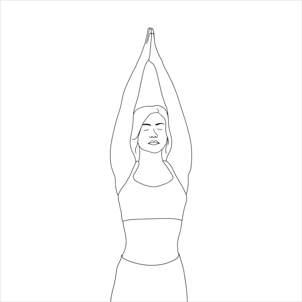 Malvorlagen - Charakter in Yoga-Pose-Vektor-Charakter-Illustration. vektor