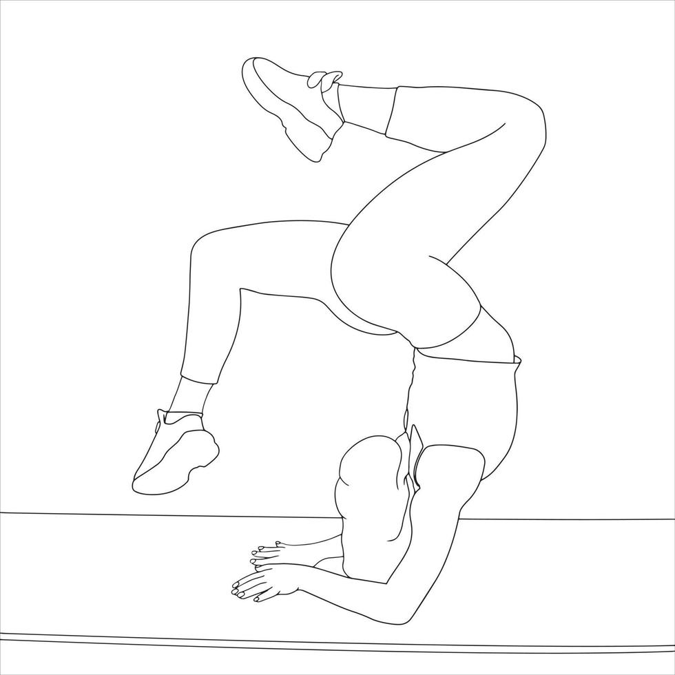 målarbok - karaktär i yoga pose vektor karaktär illustration.