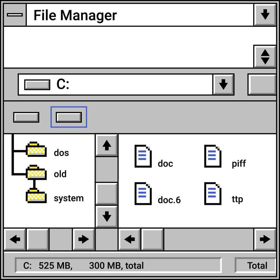Schnittstelle von Datei Manager mit docs und Dateien vektor