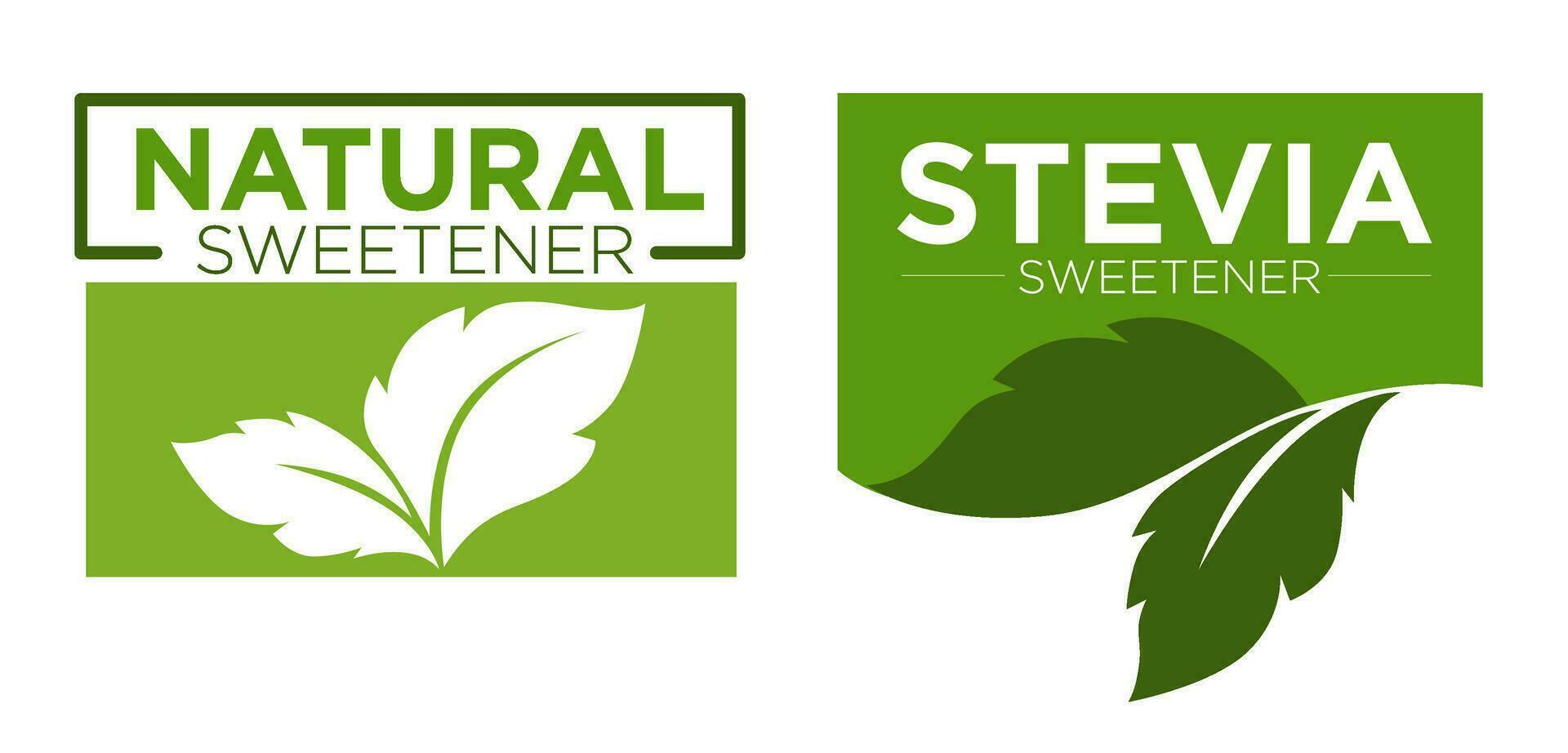 naturlig stevia sötningsmedel, logotyp eller baner vektor