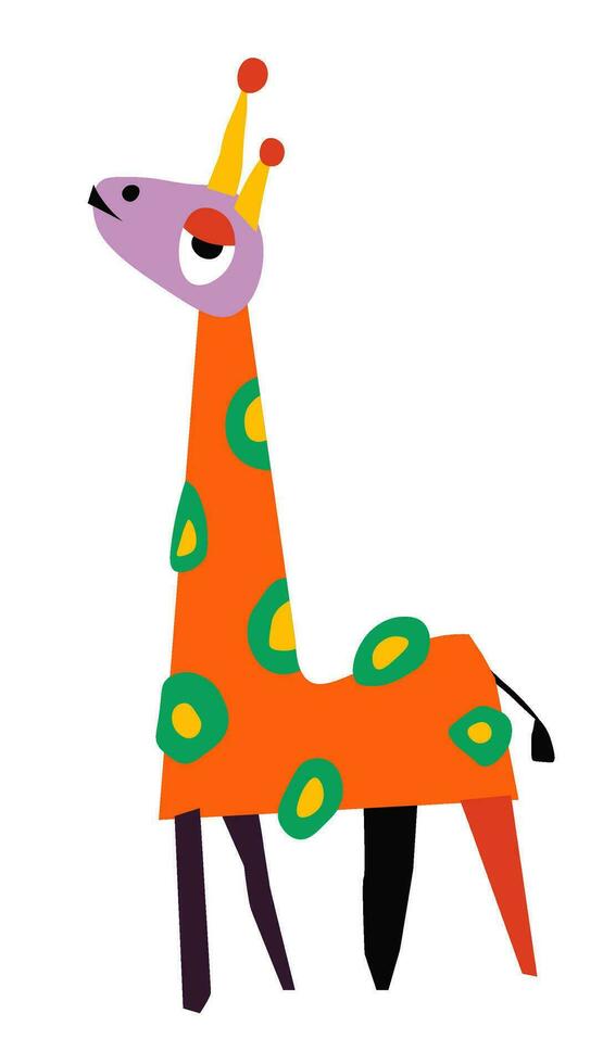 bunt Giraffe, Kinder Handwerk oder Zeichnung vektor