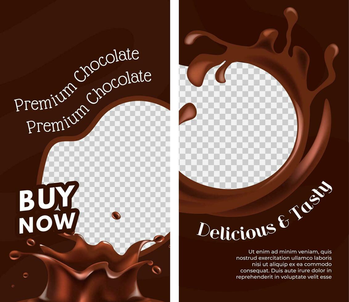 köstlich und lecker Prämie Schokolade Banner vektor