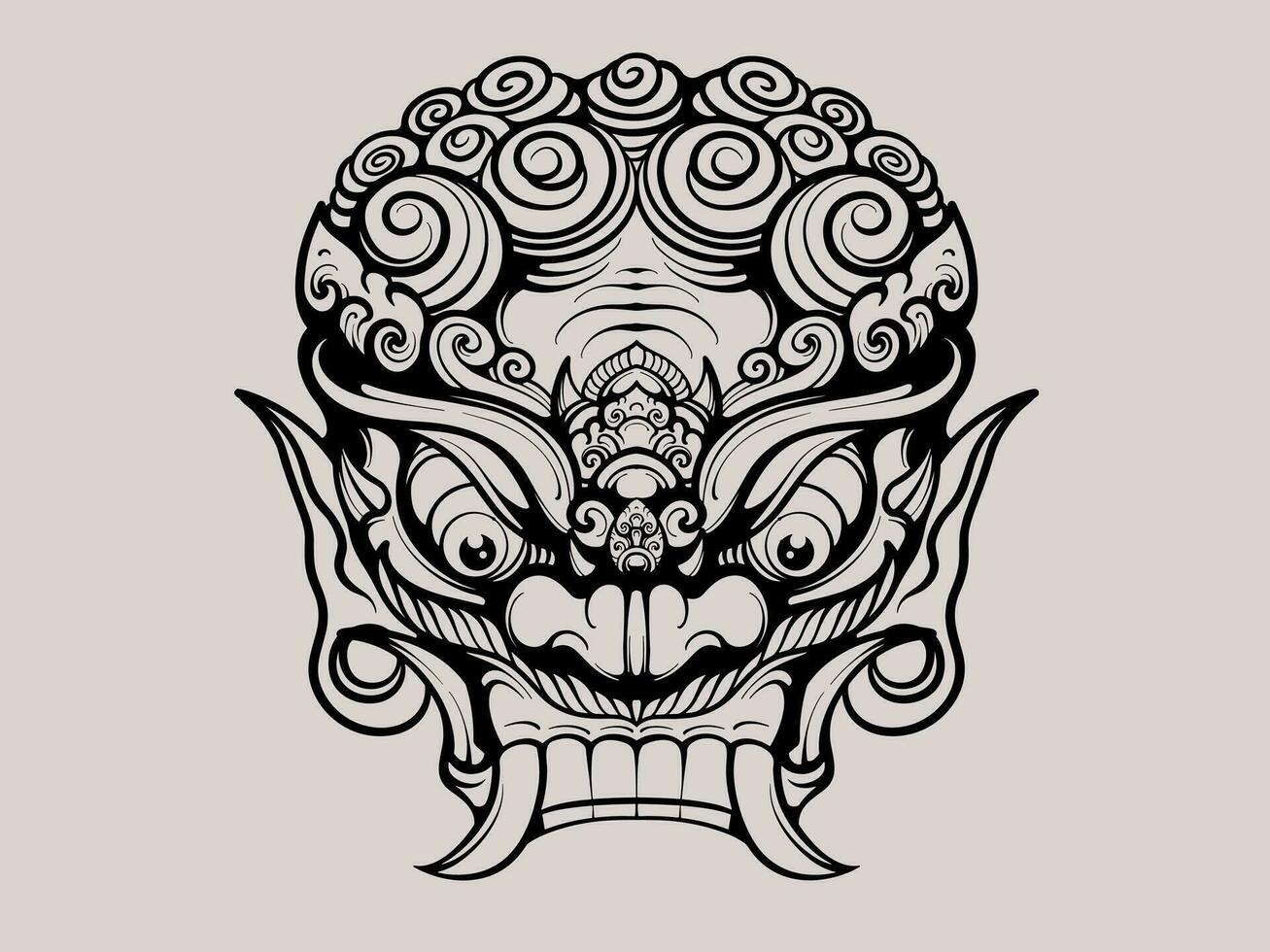 traditionell balinesisk mask illustration vektor