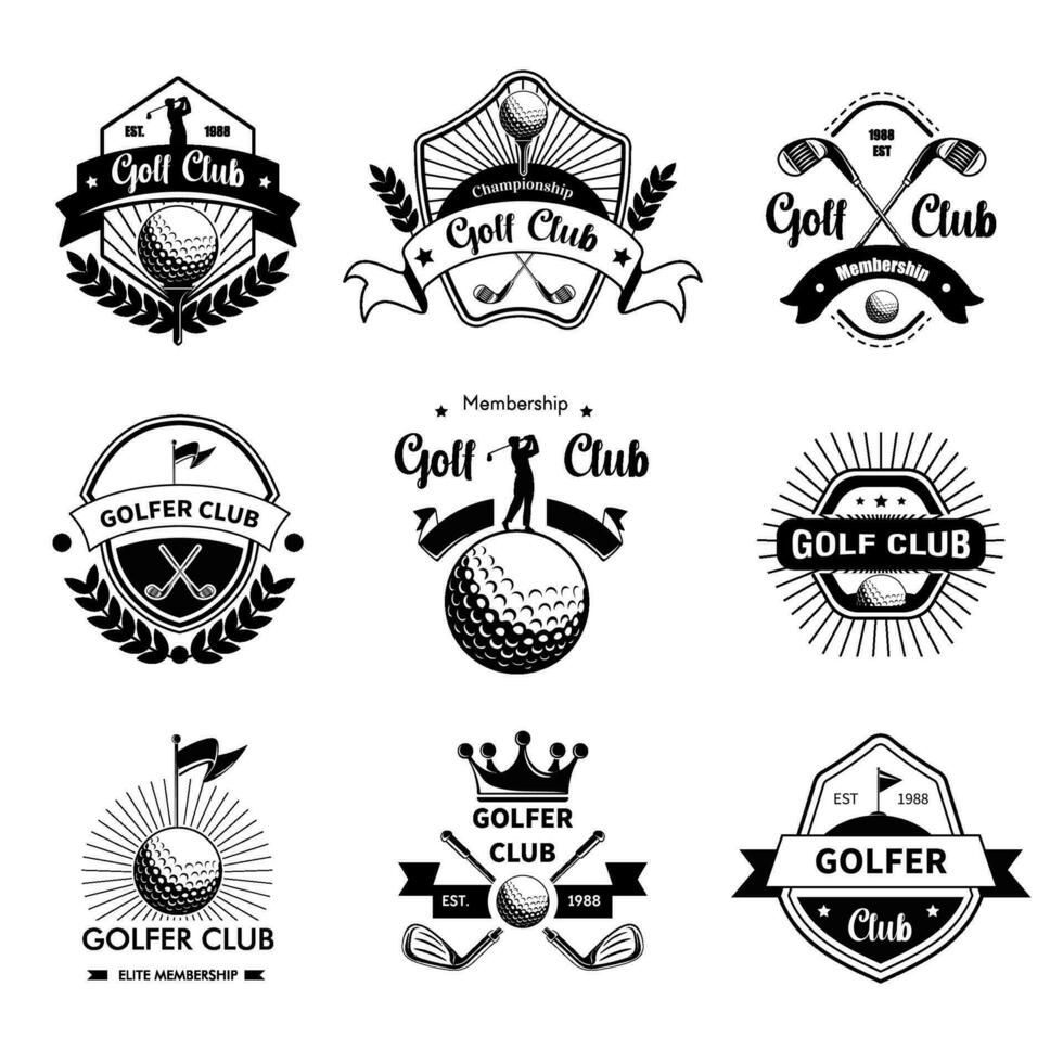 Golf Verein Logo, Golfer Gemeinschaft Vektoren