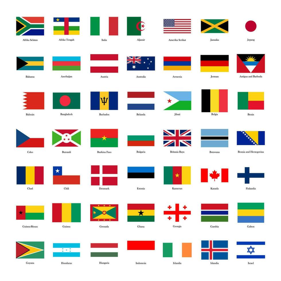 uppsättning nationell Land flagga 48 stater vektor