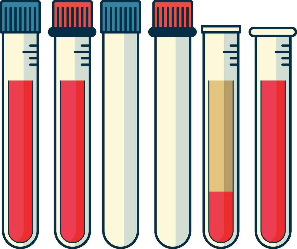 uppsättning av blod prov samling rör vektor illustration, citrat rör för laboratorium rör samling stock vektor bild