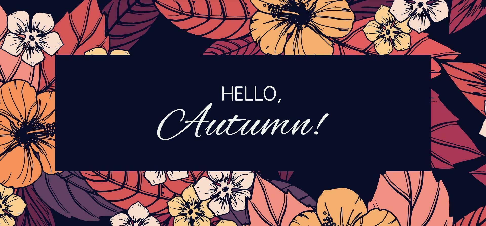 Herbst Blumen- Karte und Banner Design vektor