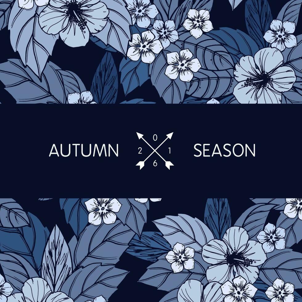 Herbst Blumen- Karte, Banner oder Poster Design vektor