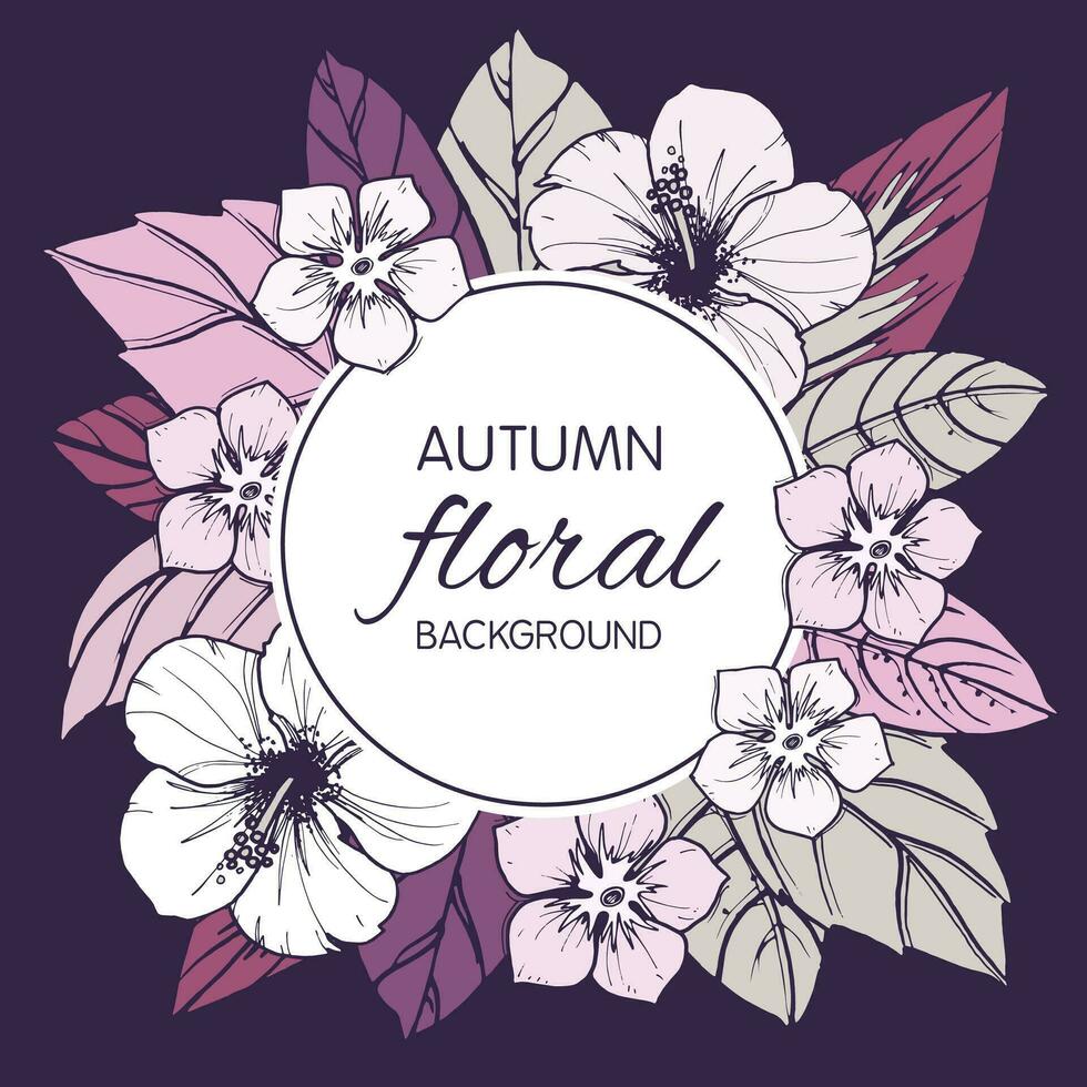 Herbst Blumen- Karte, Banner oder Poster Design vektor