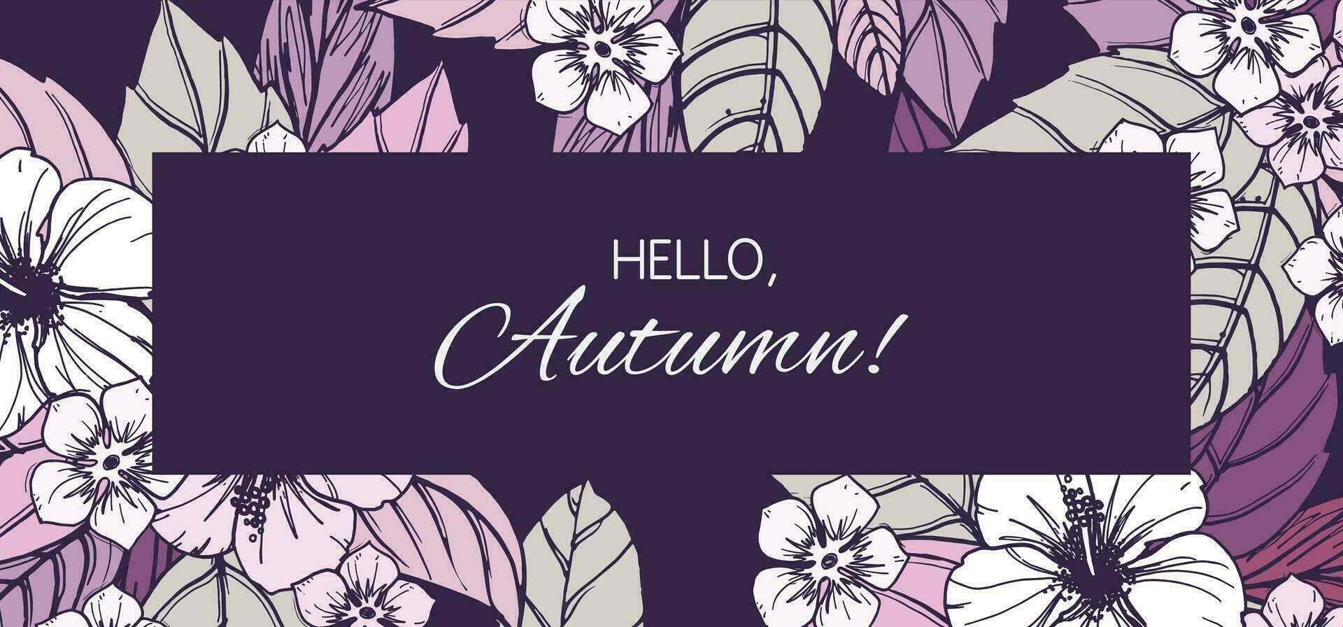 Herbst Blumen- Karte, Banner oder Poster Design vektor