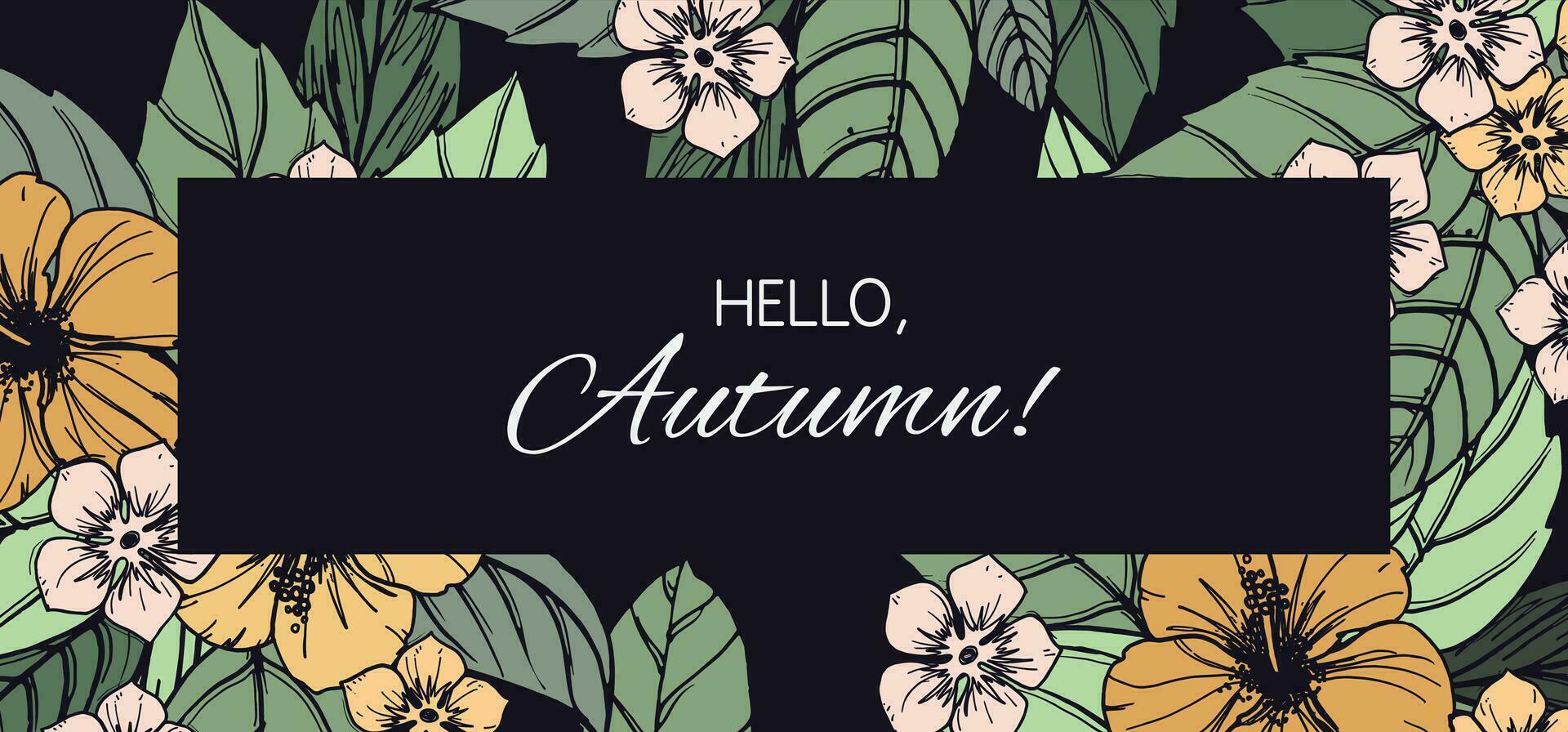 Herbst Blumen- Karte, Banner oder Poster Design vektor