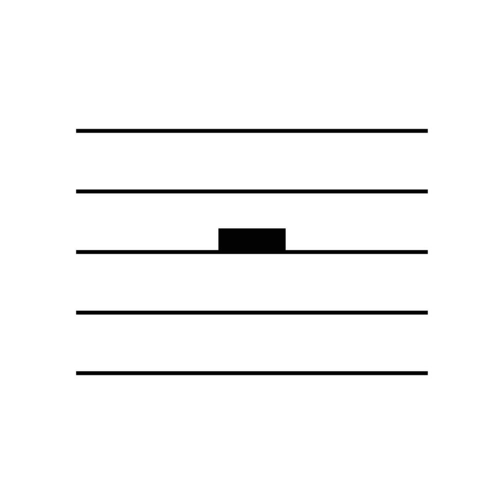 minim oder Hälfte sich ausruhen Symbol auf Mitarbeiter eben Vektor isoliert auf Weiß Hintergrund. Musical Anmerkungen Symbol. Musical Notation. zum Lernen Musik-