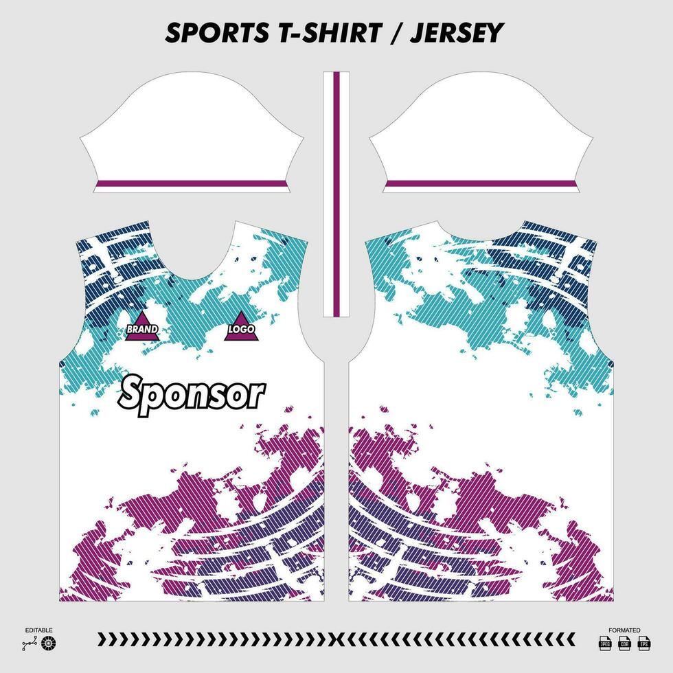 Vektor T-Shirt Sport Design, Sublimation Jersey