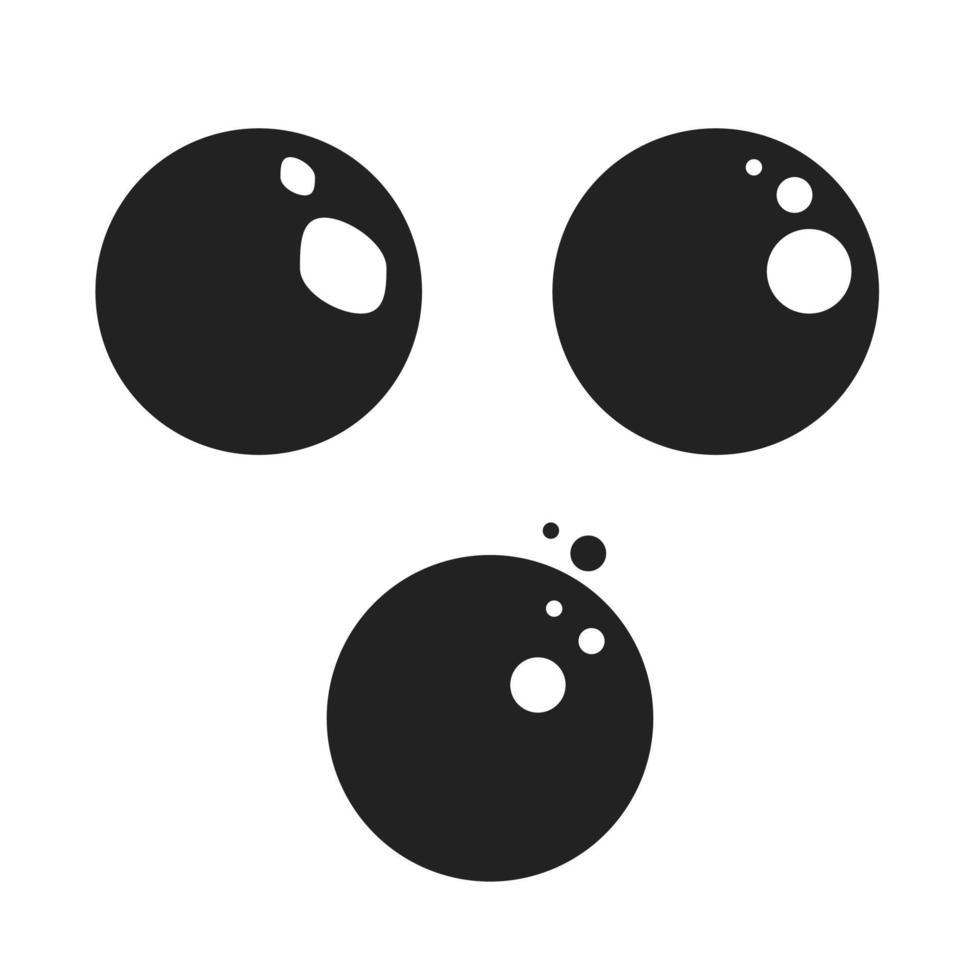 bubblor ikon svart vektor uppsättning illustration