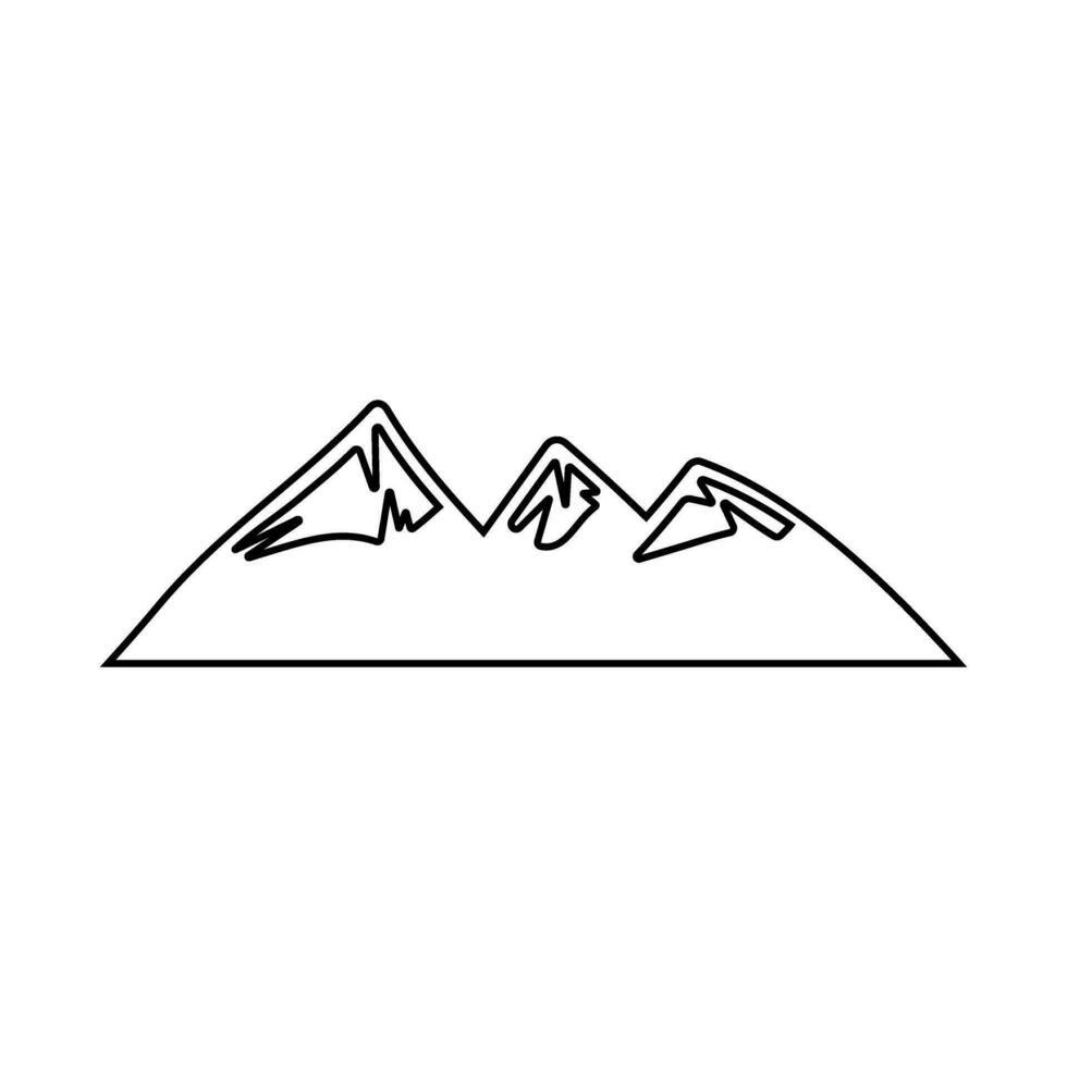 bergen ikon vektor. vandra illustration tecken. vild natur symbol eller logotyp. vektor