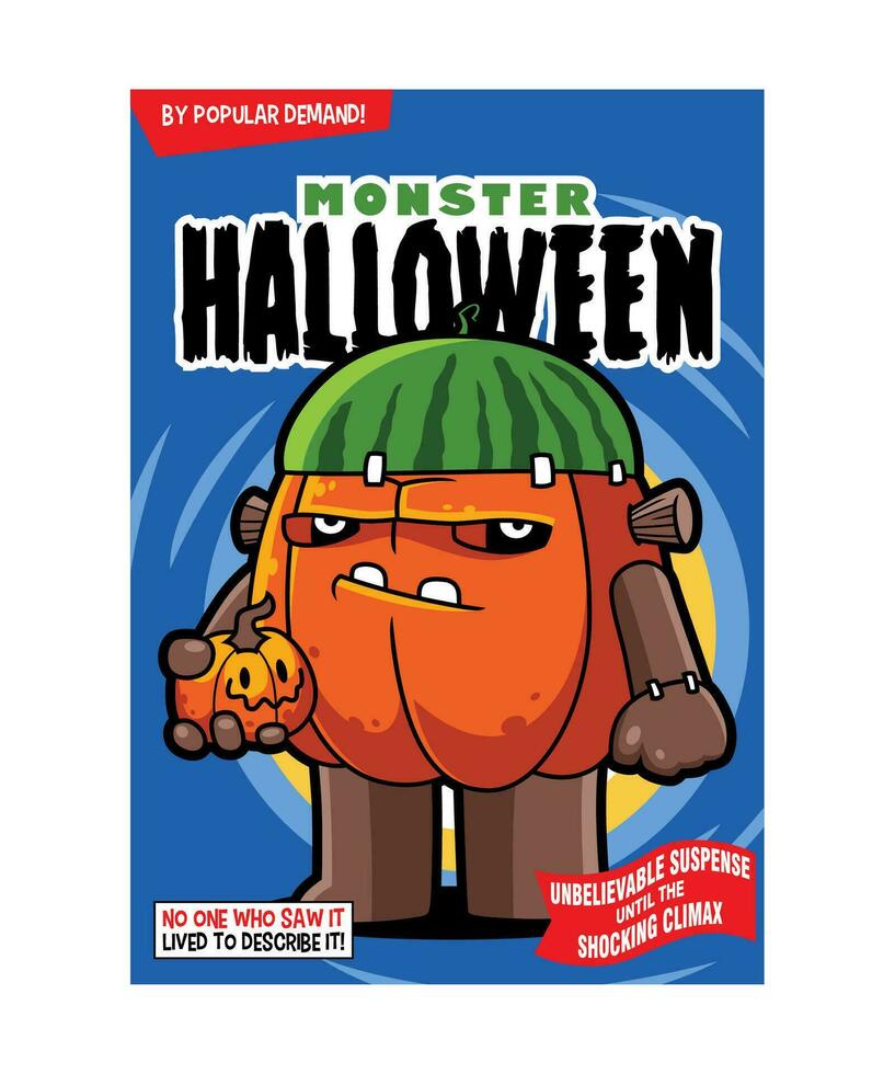 monster halloween. årgång Skräck tecknad serie illustration stil. vektor