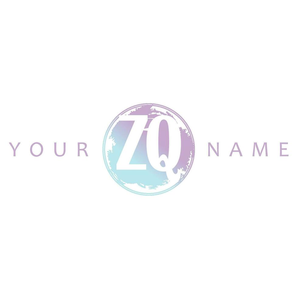 zq Initiale Logo Aquarell Vektor Design