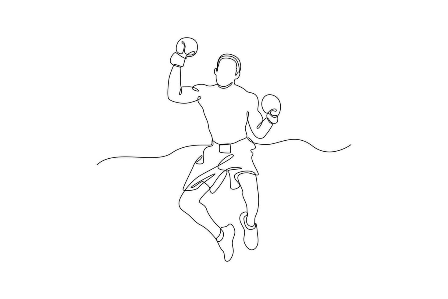 kontinuerlig ett linje teckning boxare, muai thai fighters. boxning, sporter, träna begrepp. klotter vektor illustration.