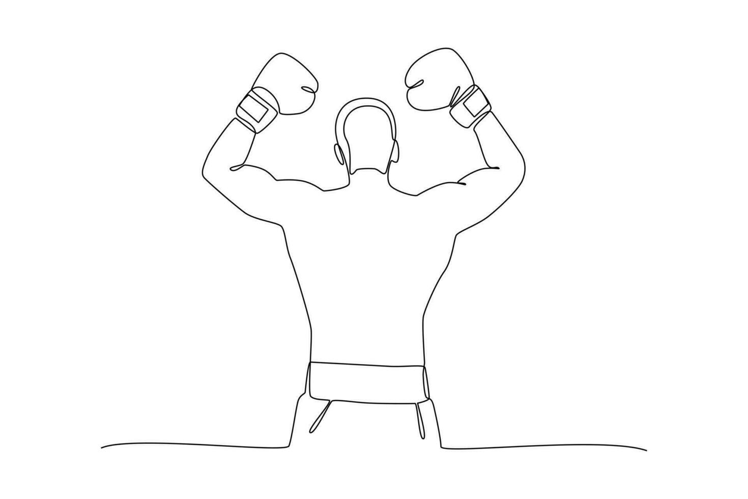 kontinuierlich einer Linie Zeichnung Boxer, muai thailändisch Kämpfer. Boxen, Sport, trainieren Konzept. Gekritzel Vektor Illustration.