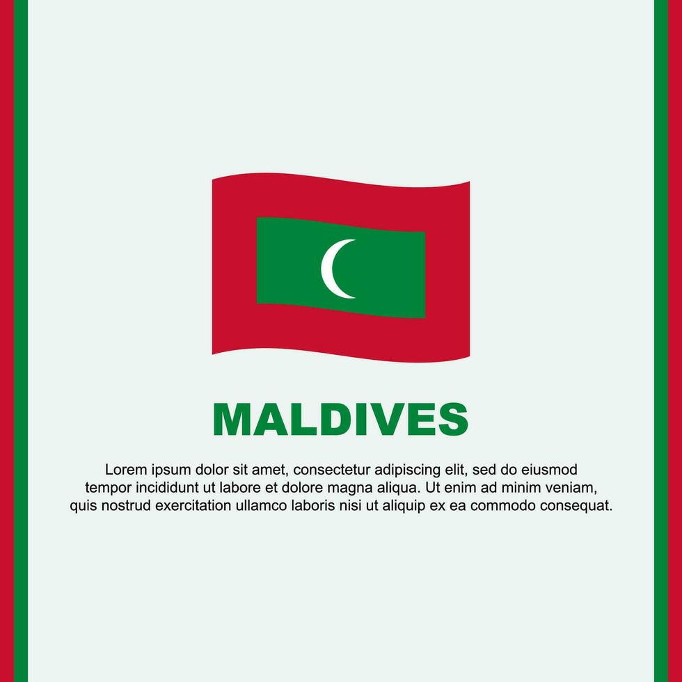maldiverna flagga bakgrund design mall. maldiverna oberoende dag baner social media posta. maldiverna tecknad serie vektor