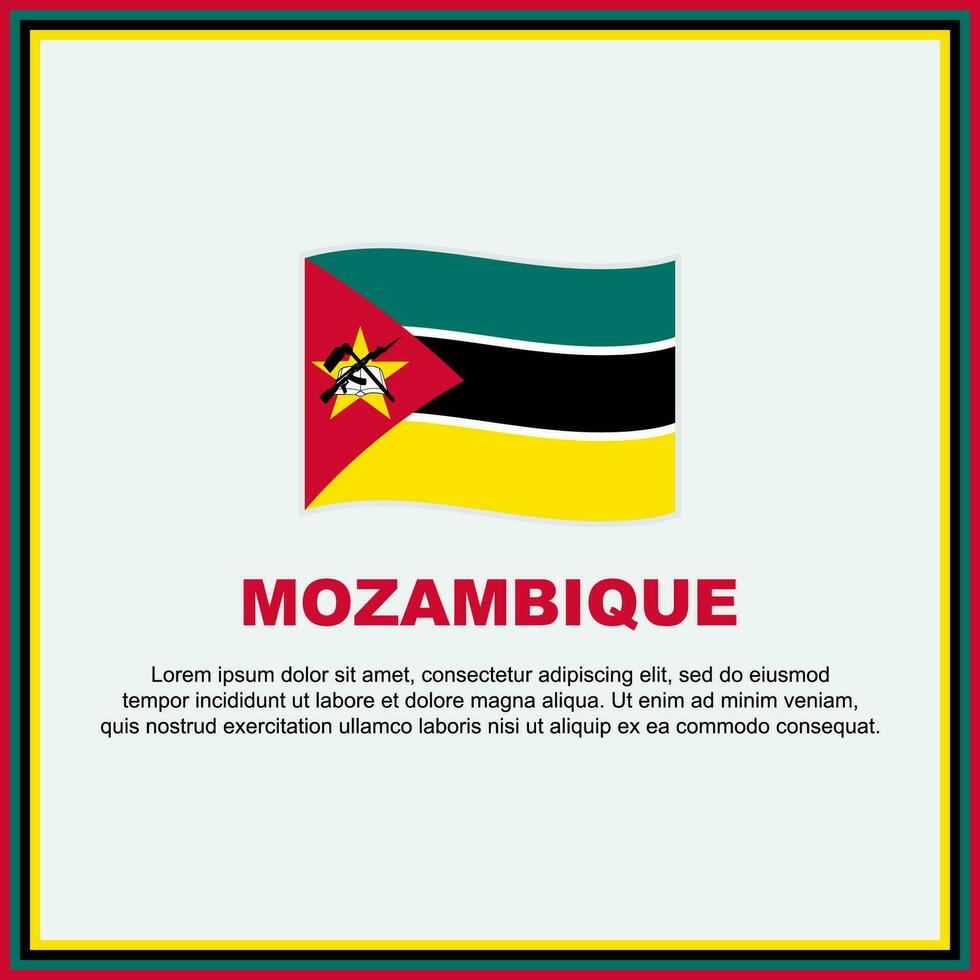 Mozambique Flagge Hintergrund Design Vorlage. Mozambique Unabhängigkeit Tag Banner Sozial Medien Post. Mozambique Banner vektor