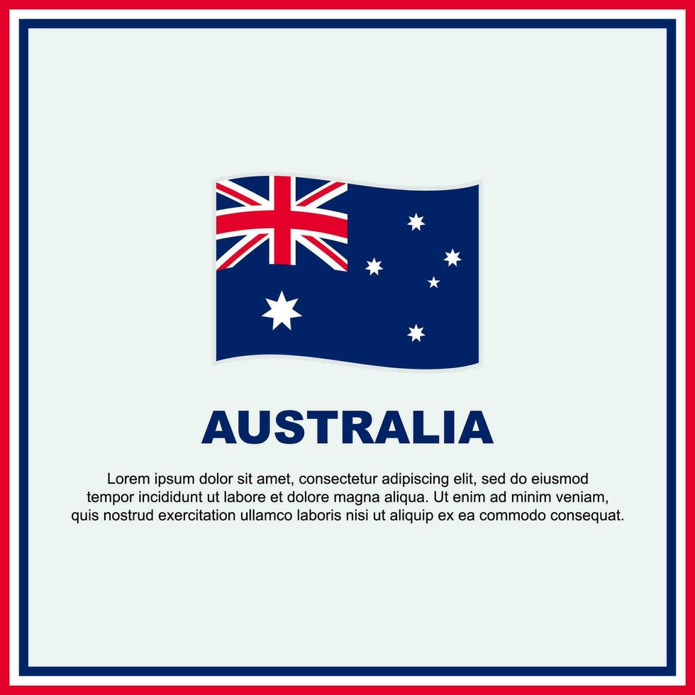 Australien flagga bakgrund design mall. Australien oberoende dag baner social media posta. Australien baner vektor